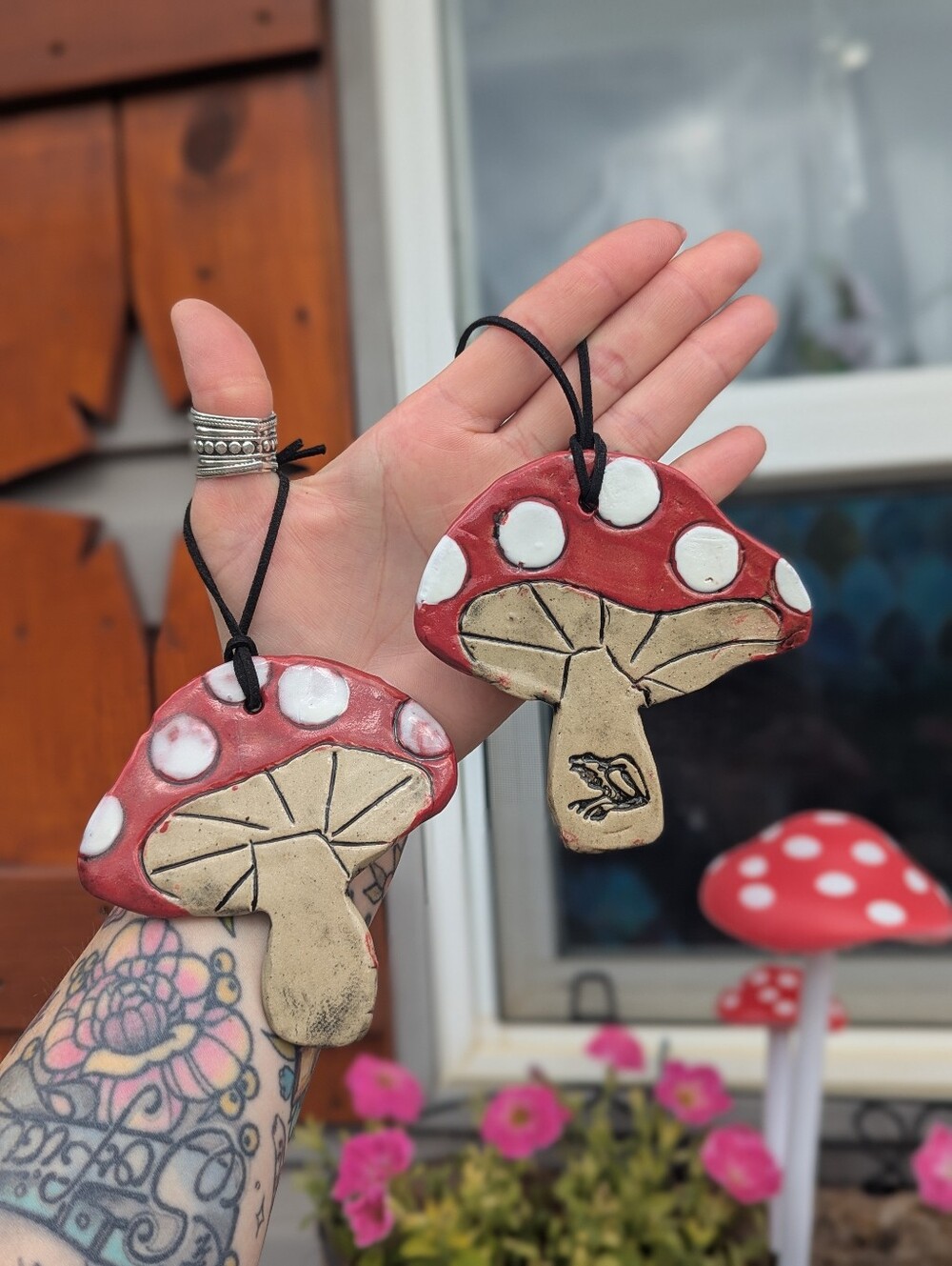 🆕🍄✨Handmade Pottery  Rustic Mushroom Ornament Cottagecore Decor Fairycore Gift